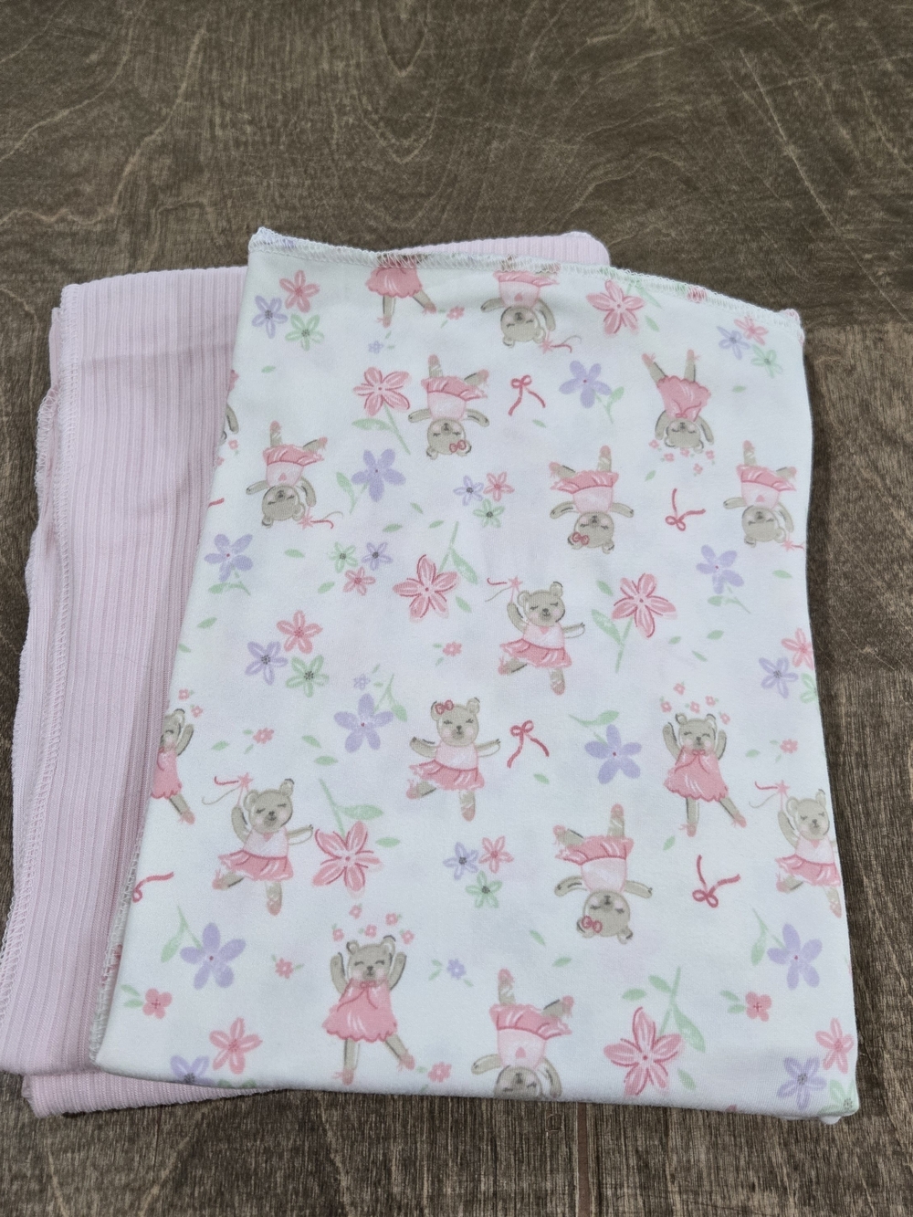 DreamGro Pink Floral Ballerina Teddy Bear Baby Blanket Set Swaddle Stretch